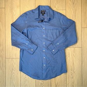 🔥SALE! ✅ Kirkland Signature Men’s Dress Shirt Size Large Blue